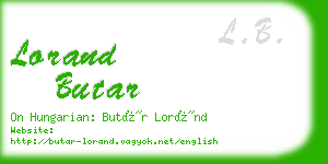 lorand butar business card